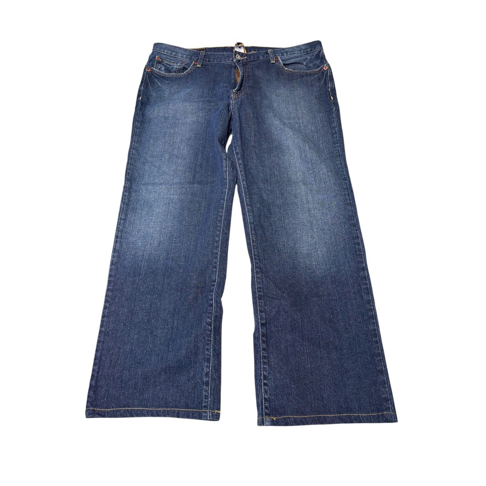 Lucky Brand Dungaress‎ Vintage Straight Jeans Mens 36X27 Short Hipster Wash Blue